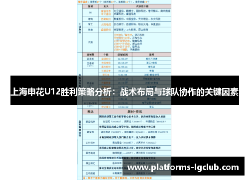 上海申花U12胜利策略分析:战术布局与球队协作的关键因素 上海申花U12胜利策略分析:战术布局与球队协作的关键因素